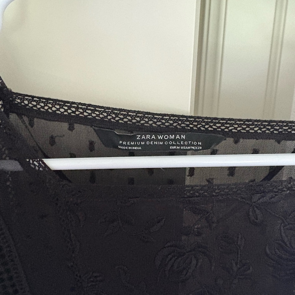 Zara Black Lace Blouse - Picture 3 of 3